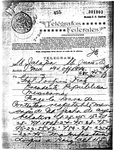imagen del telegrama 1903